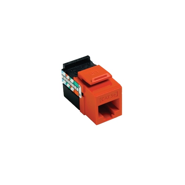 Leviton 1-Port Mod Jack 110 8W8P Utp, T568A/B Cat5E Quickport, Gigamax Orange 5G108-RO5 - main